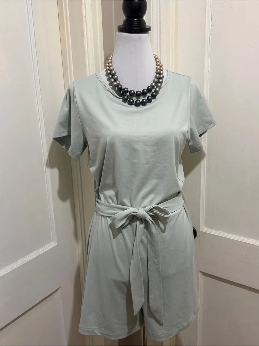 New with Tags! BCBGeneration Light Sage Green Romper with Blush Label